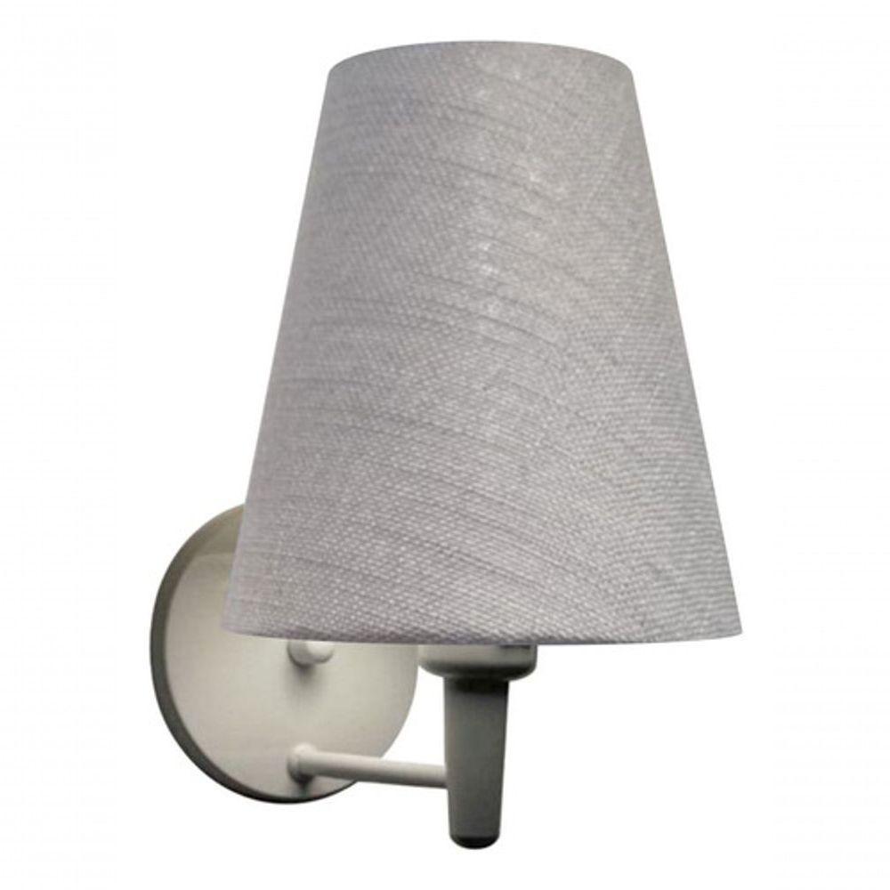 Arandela Cone Md-2007 Base Branco Cúpula Em Tecido 20-08x18cm Rustico Cinza - Bivolt - 6