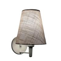 Arandela Cone Md-2007 Base Branco Cúpula Em Tecido 20-08x18cm Rustico Cinza - Bivolt - 1