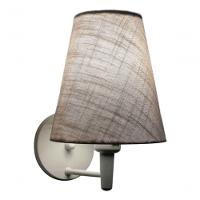 Arandela Cone Md-2007 Base Branco Cúpula Em Tecido 20-08x18cm Rustico Cinza - Bivolt