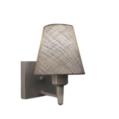 Arandela Quadrada Md-2034 Cinza Cúpula Em Tecido Cone Rustico Cinza - Bivolt