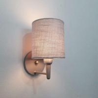 Arandela Cilindrica Md-2009 Base Cinza Cúpula Em Tecido 14x15cm Cinza - Bivolt - 5