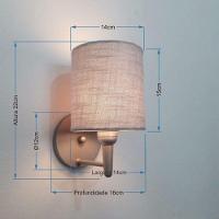 Arandela Cilindrica Md-2009 Base Cinza Cúpula Em Tecido 14x15cm Cinza - Bivolt - 6