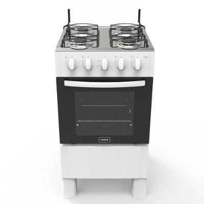 Fogão de Piso a Gás 4 Bocas Realce Eletrodomésticos CR200 Mesa Inox Branco Bivolt