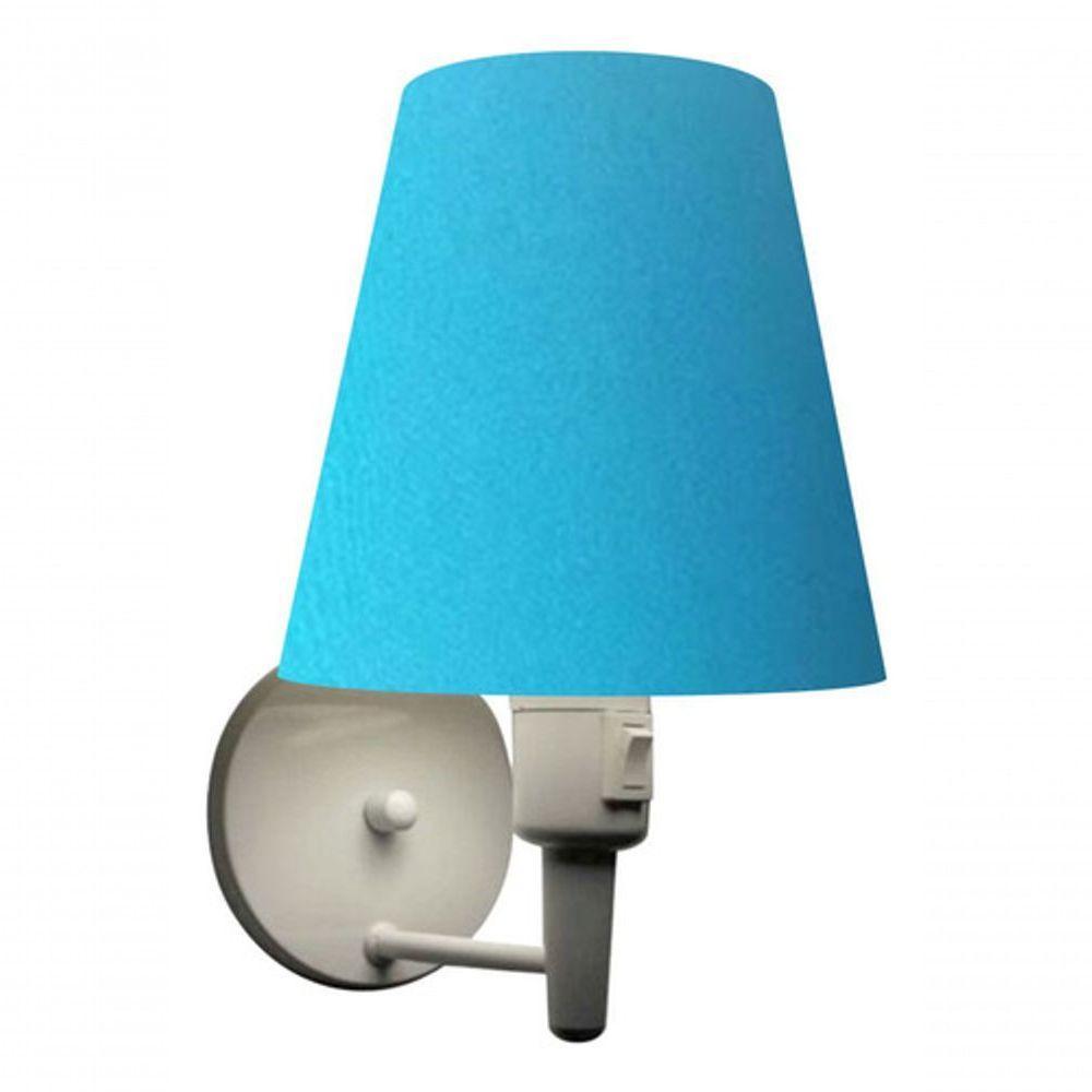 Arandela Cone Md-2013 Branco C- Inter Liga E Desl Cúpula Em Tecido Azul Turquesa - Bivolt - 3