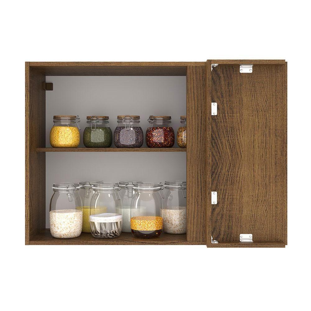 Armário Aéreo De Canto 1 Porta Rustic/crema Agata Madesa Rustic/crema - 9