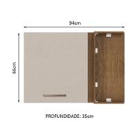 Armário Aéreo De Canto 1 Porta Rustic/crema Agata Madesa Rustic/crema - 10