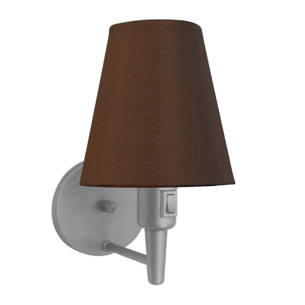 Arandela Cone Md-2013 Cinza C- Inter Liga E Desl Cúpula Em Tecido Café - Bivolt - 3