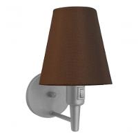 Arandela Cone Md-2013 Cinza C- Inter Liga E Desl Cúpula Em Tecido Café - Bivolt - 6