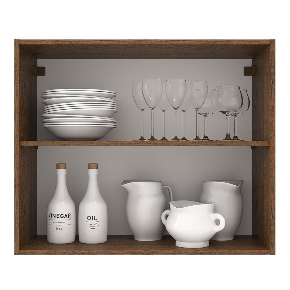 Armário Aéreo 80 Cm 2 Portas Rustic/crema Agata Madesa Rustic/crema - 8