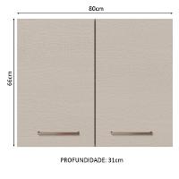 Armário Aéreo 80 Cm 2 Portas Rustic/crema Agata Madesa Rustic/crema - 9