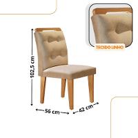 Mesa De Jantar Olímpia 90cm Mdf Vidro 4 Cadeiras Carol Turim 07/off White/imbuia - 3