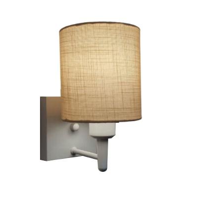 Arandela Quadrada Md-2033 Branco Cúpula Em Tecido Cilíndrica Palha - Bivolt