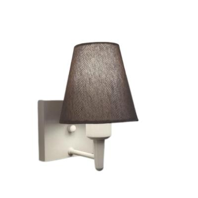 Arandela Quadrada Md-2034 Branco Cúpula Em Tecido Cone Cinza Escuro - Bivolt
