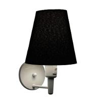 Kit-2 Arandela Cone Md-2013 Branco C- Inter Liga E Desl Cúpula Em Tecido Preto - Bivolt