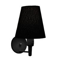 Kit-2 Arandela Cone Md-2013 Preto C- Inter Liga E Desl Cúpula Em Tecido Preto - Bivolt