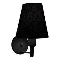 Kit-2 Arandela Cone Md-2013 Preto C- Inter Liga E Desl Cúpula Em Tecido Preto - Bivolt - 8