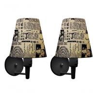 Kit-2 Arandela Cone Md-2013 Preto C- Inter Liga E Desl Cúpula Em Tecido Ny-jornal - Bivolt - 5