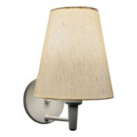 Kit-2 Arandela Cone Md-2007 Base Branco Cúpula Em Tecido 20-08x18cm Linho Bege - Bivolt