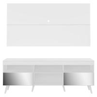 Rack Com Painel Tv 65" Retrô Com Espelho Flórida Multimóveis V3138 Branco Branco - 3