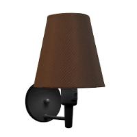 Kit-2 Arandela Cone Md-2013 Preto C- Inter Liga E Desl Cúpula Em Tecido Café - Bivolt