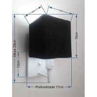 Kit-2 Arandela Quadrada Md-2019 Branco C- Inter Liga E Desl Cúpula Em Tecido Preto - Bivolt - 2