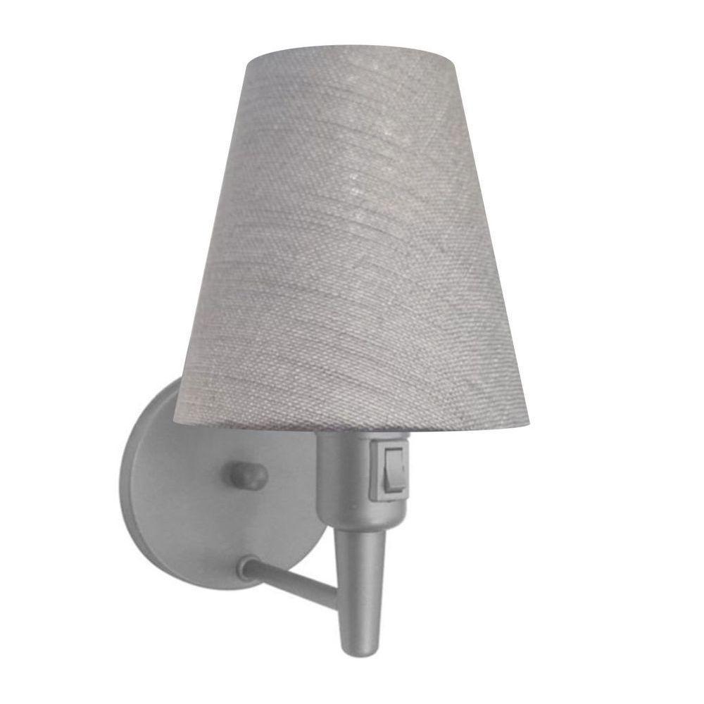 Kit-2 Arandela Cone Md-2013 Cinza C- Inter Liga E Desl Cúpula Em Tecido Cinza - Bivolt - 4