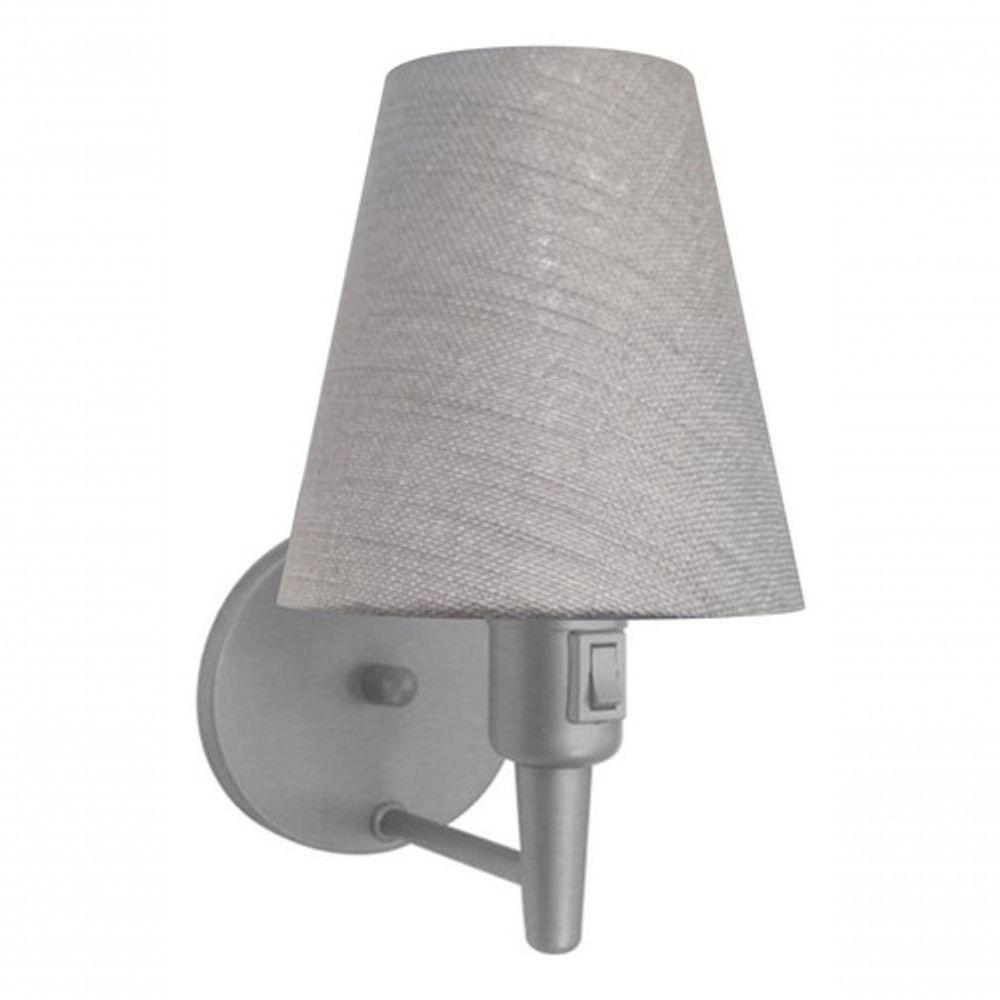 Kit-2 Arandela Cone Md-2013 Cinza C- Inter Liga E Desl Cúpula Em Tecido Cinza - Bivolt - 8