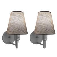 Kit-2 Arandela Cone Md-2013 Cinza C- Inter Liga E Desl Cúpula Em Tecido Cinza - Bivolt - 1