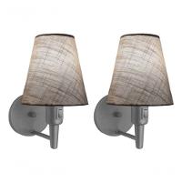 Kit-2 Arandela Cone Md-2013 Cinza C- Inter Liga E Desl Cúpula Em Tecido Cinza - Bivolt - 5