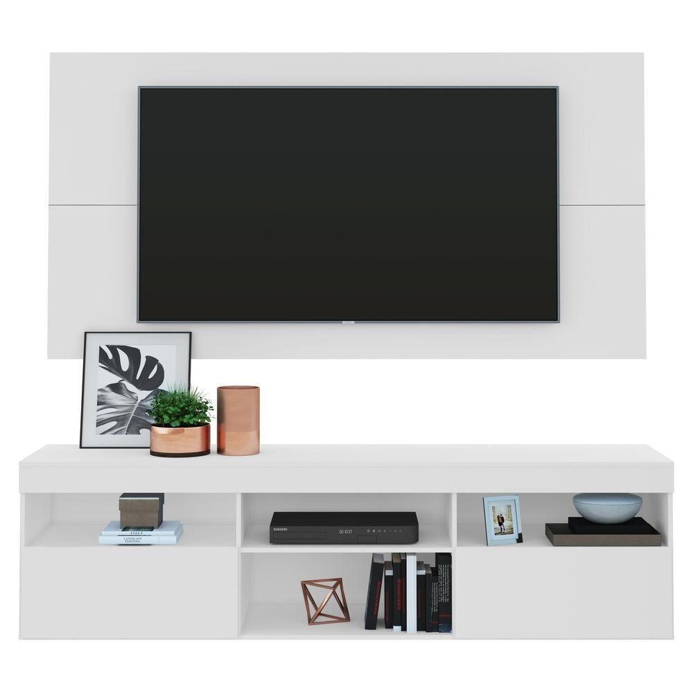 Rack Com Painel Tv 65" Flórida Multimóveis V3059 Branco Branco - 1