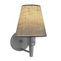 Kit-2 Arandela Cone Md-2013 Cinza C- Inter Liga E Desl Cúpula Em Tecido Rustico Bege - Bivolt - 2