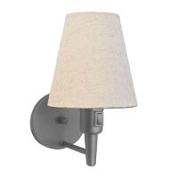 Kit-2 Arandela Cone Md-2013 Cinza C- Inter Liga E Desl Cúpula Em Tecido Rustico Bege - Bivolt