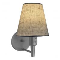 Kit-2 Arandela Cone Md-2013 Cinza C- Inter Liga E Desl Cúpula Em Tecido Rustico Bege - Bivolt - 6