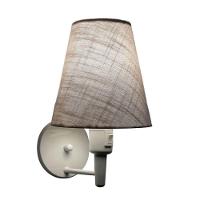 Kit-2 Arandela Cone Md-2013 Branco C- Inter Liga E Desl Cúpula Em Tecido Cinza - Bivolt - 2