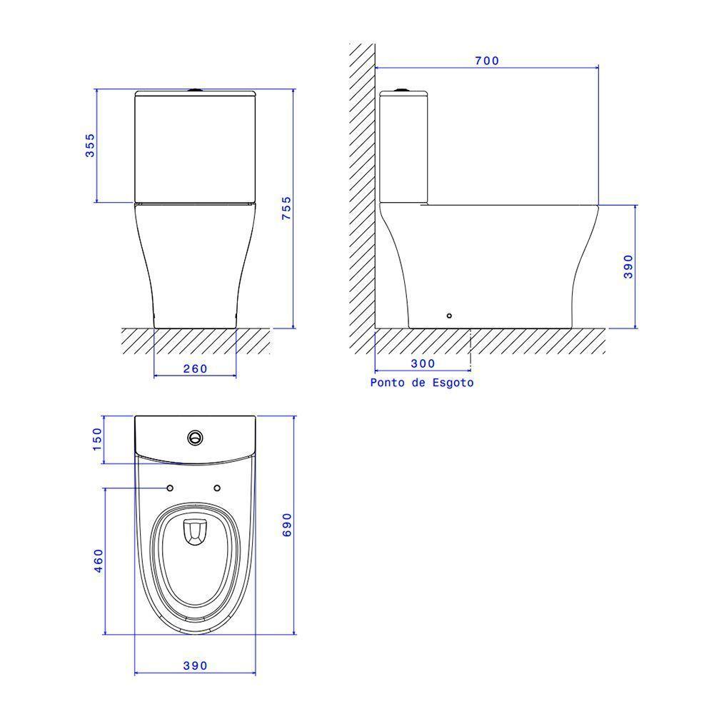 Vaso Sanitário Com Caixa Acoplada Deca Level Total Clean Kp.8520.17 Branco - 4