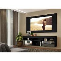 Rack Com Painel Tv 65" Suspenso Com Espelho Flórida Multimóveis V3322 Preto Preto - 2