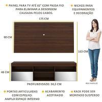 Rack Com Painel Tv 65" Suspenso Com Espelho Flórida Multimóveis V3322 Duna Duna - 6