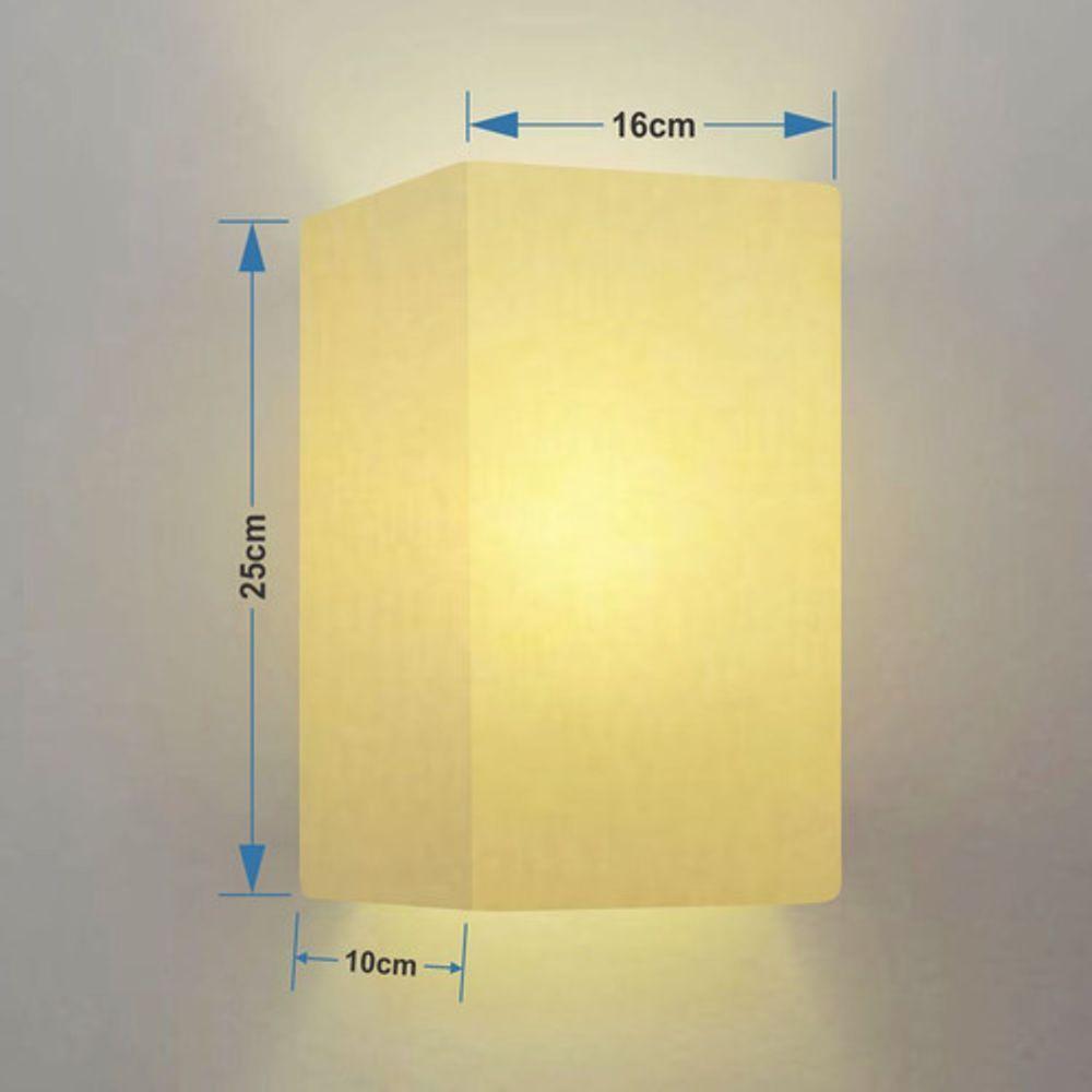 Arandela Retangular Retro Vivare Md-2002 Cúpula Em Tecido 25-16x10cm - Bivolt Algodão-crú 127-220v - 5
