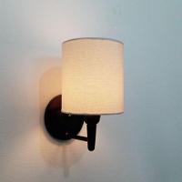 Arandela Cilíndrica Vivare Md-2009 Base Preto Cúpula Em Tecido - Bivolt Preta-algodão-crú 127/220v - 6