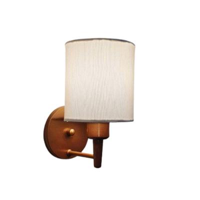 Arandela Cilíndrica Vivare Md-2009 Cobre Cúpula Em Tecido - Bivolt Cobre-branco 127/220v