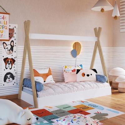 Cama Infantil Cabana Montessoriana De Solteiro Para Menino Menina Branco