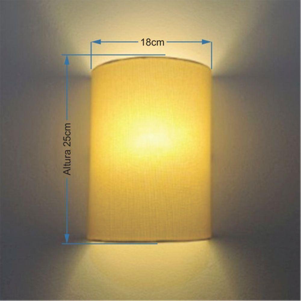 Arandela Meia Cana Retro Md-2003 Cúpula Em Tecido 25-18x10cm Algodão Crú - Bivolt - 6