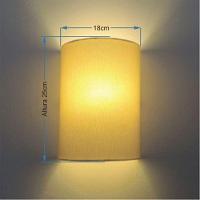 Arandela Meia Cana Retro Md-2003 Cúpula Em Tecido 25-18x10cm Algodão Crú - Bivolt - 6