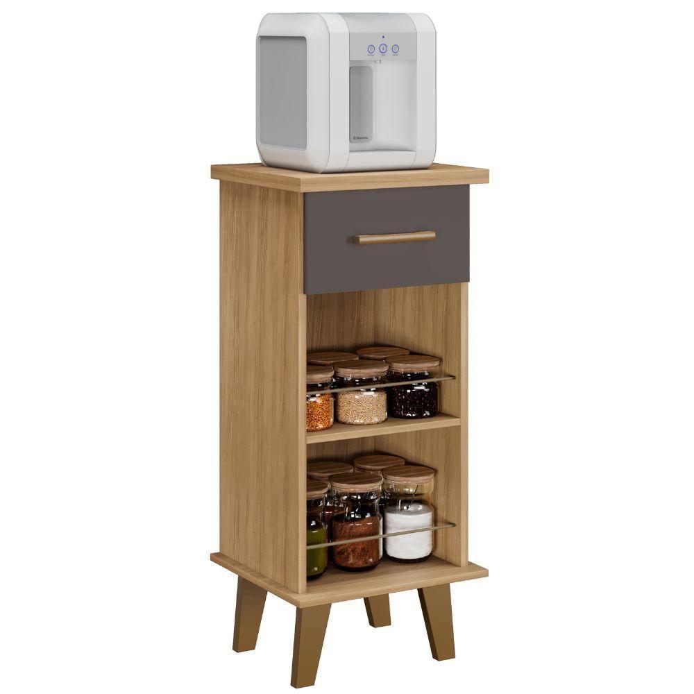 Balcão Arte Star 1 Gaveta Cinamomo Grafite Arte Móveis - 5