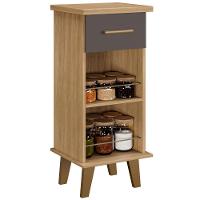 Balcão Arte Star 1 Gaveta Cinamomo Grafite Arte Móveis - 1