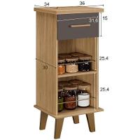 Balcão Arte Star 1 Gaveta Cinamomo Grafite Arte Móveis