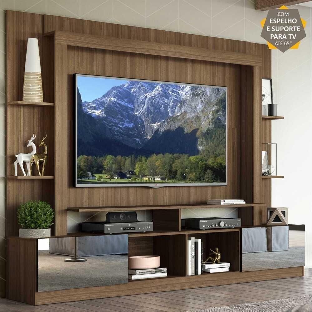 Rack Painel Suporte Tv 65'' Espelho Madeirado - 4