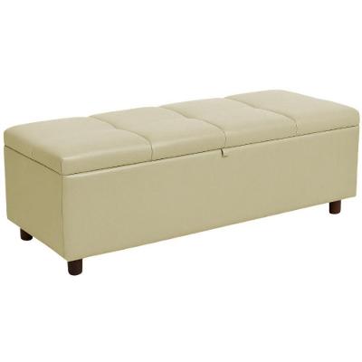 Baú Recamier Espanha Couro Bege 140 Cm