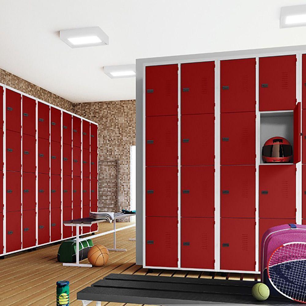 Armário Roupeiro Aço 4 Portas Academia Guarda Volume Ea701 Vermelho - 2