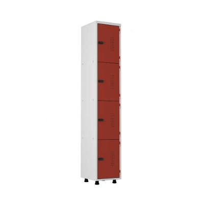 Armário Roupeiro Aço 4 Portas Academia Guarda Volume Ea701 Vermelho